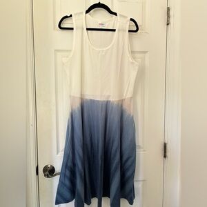NWOT XL LuLaRoe Nicki Dress Shades of Blue White Sleeveless